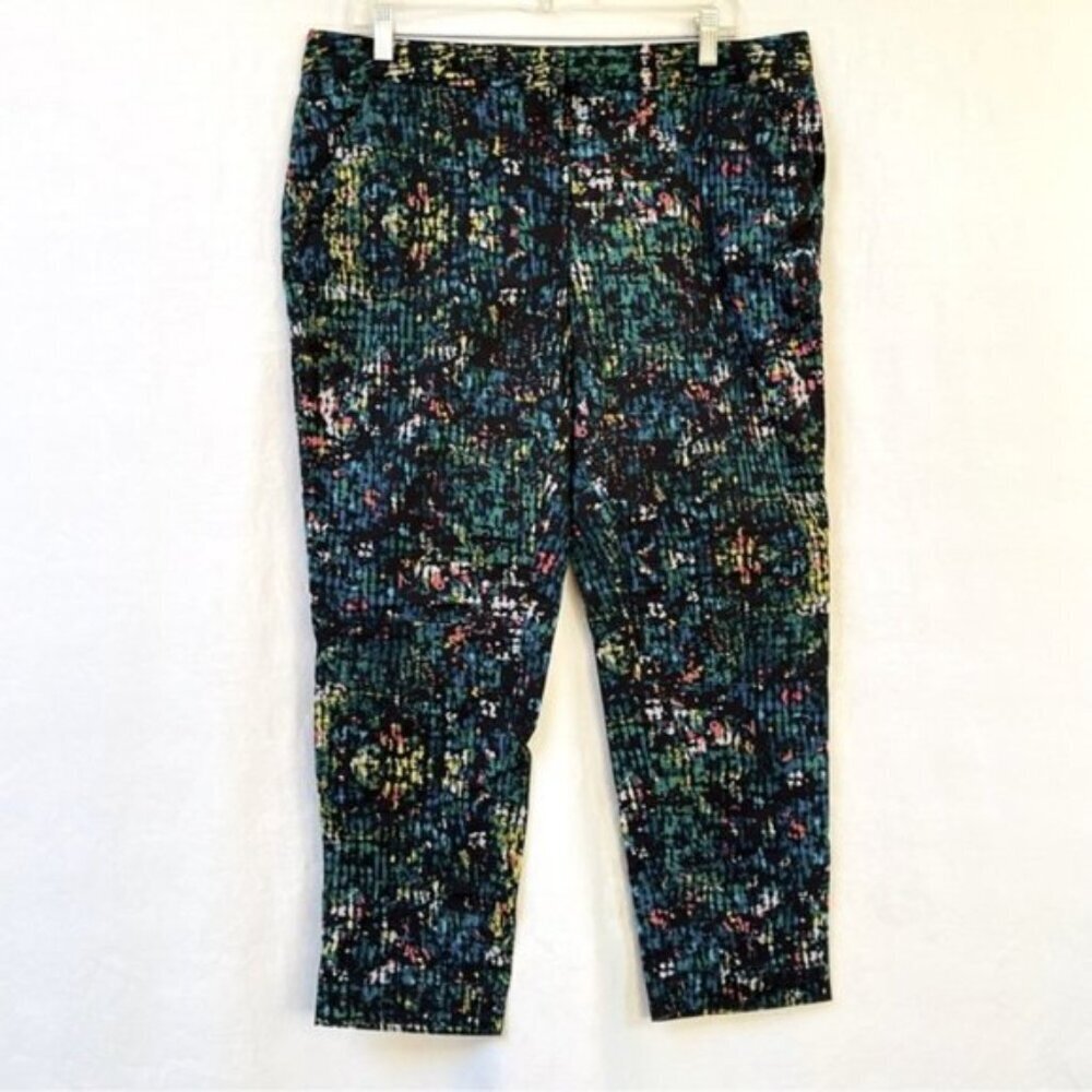 Derek Lam Design Nation Multicolored Pants Womens 16 Stretchy Pull On Plus Pink